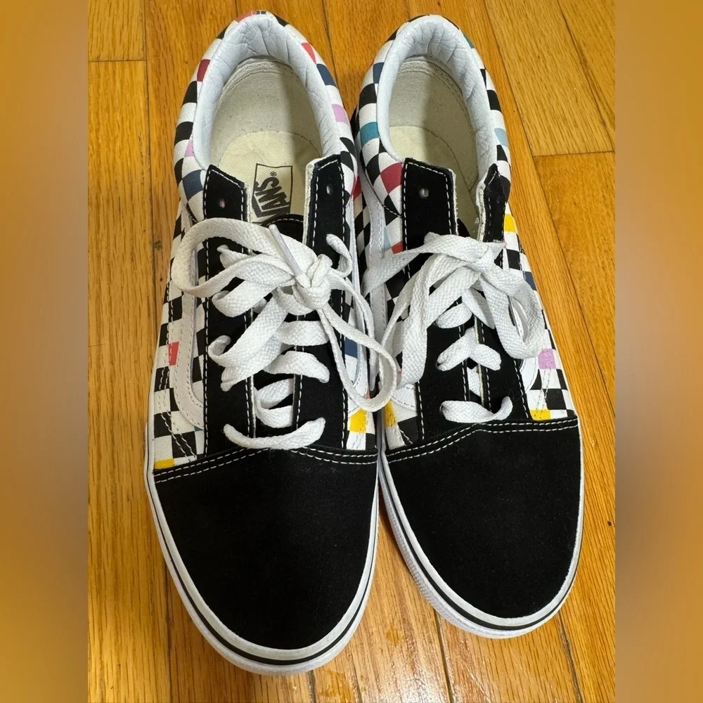 Vans Kids Black and White Old Skool ‘Party Checker’ Sneakers Size 6.5